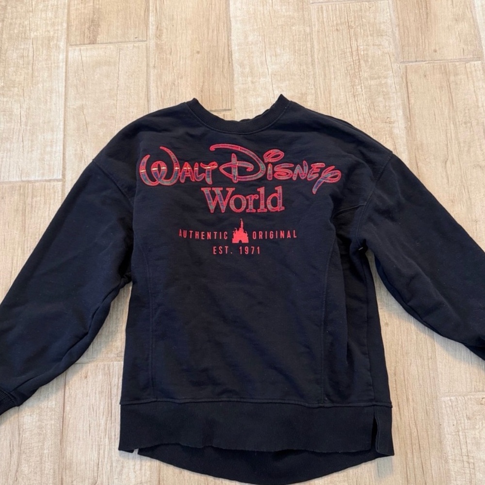 Disney Black Sweatshirt with Red Logo